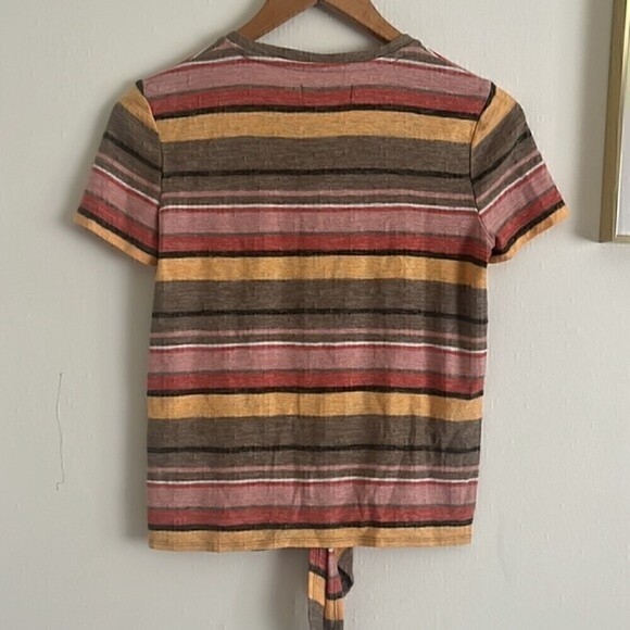 Madewell Striped Short Sleeve Top Indie Granola Casual Blouse - Picture 8 of 8